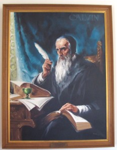 John Calvin oil painting (NY, late 1900\'s)